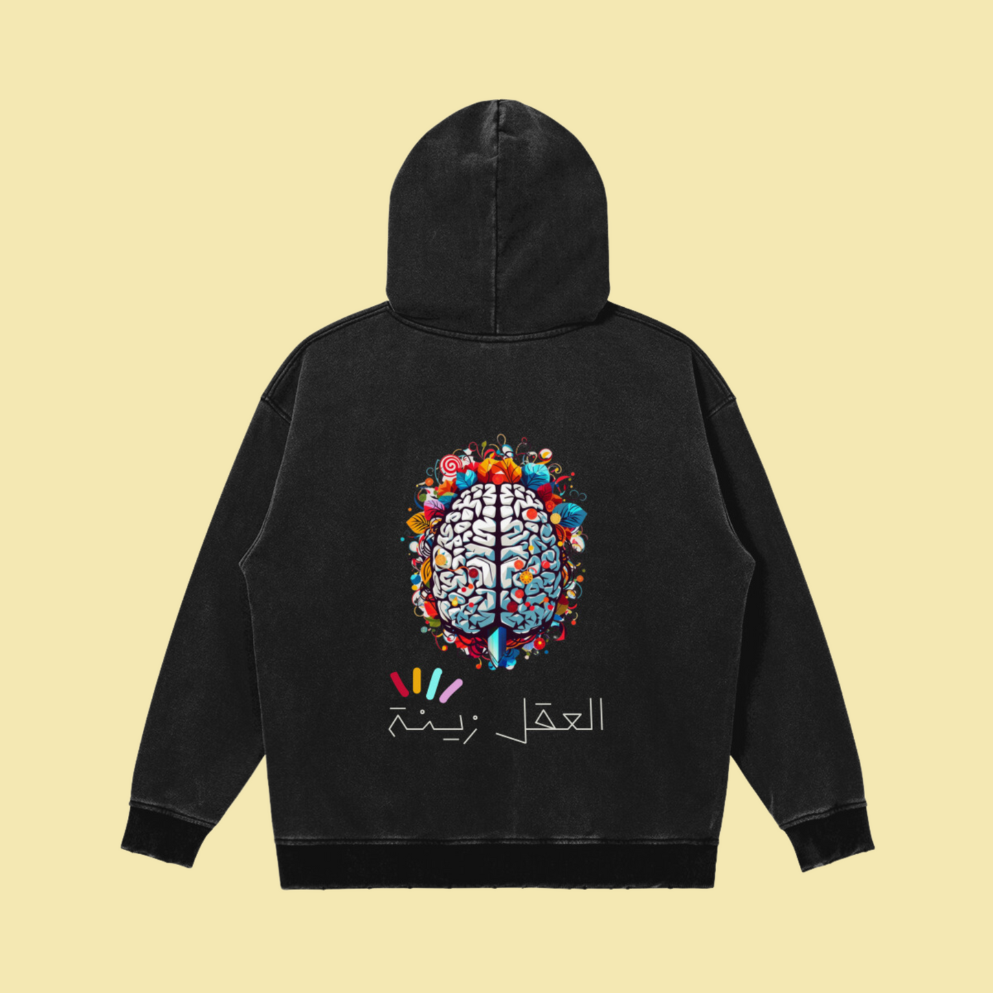 "Mind Adornment" Snow-wash Hoodie